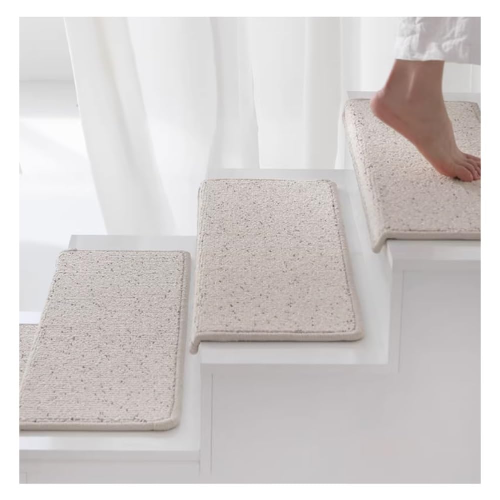 Non Slip Stair Treads Indoor for Wood, 10PC Wool Stair-Treads Non Slip Indoor, Carpets for Wooden Steps, Soft Mat, Suitable for Kids and Pets(A,80X(24+3) CM)
