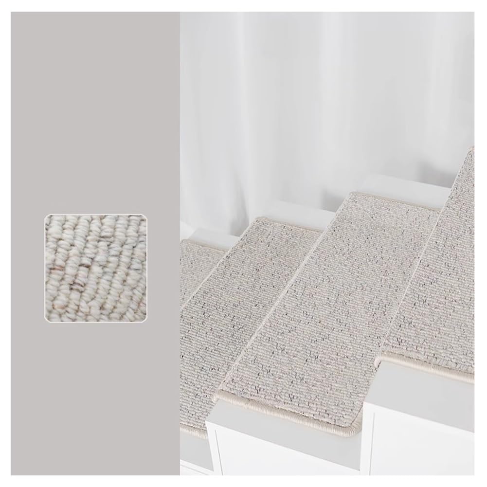 Non Slip Stair Treads Indoor for Wood, 10PC Wool Stair-Treads Non Slip Indoor, Carpets for Wooden Steps, Soft Mat, Suitable for Kids and Pets(A,80X(24+3) CM)