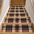 15 Pieces Stair Treads Carpet Stair Runners for Wooden Steps Plaid Pattern Non-Slip Staircase Carpet Mat for Kids Elders and Dogs, 8" X 30"