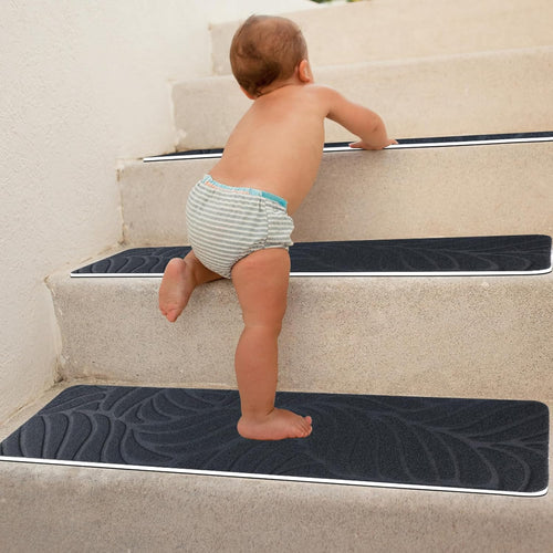 15 Pack Non Slip Stair Treads,8" X 30" Non Slip Carpet Stair Treads with Reusable Adhesive Rubber Backing,Staircase Step Treads Carpet Treads for Wooden Steps Indoor (Dark Gray)
